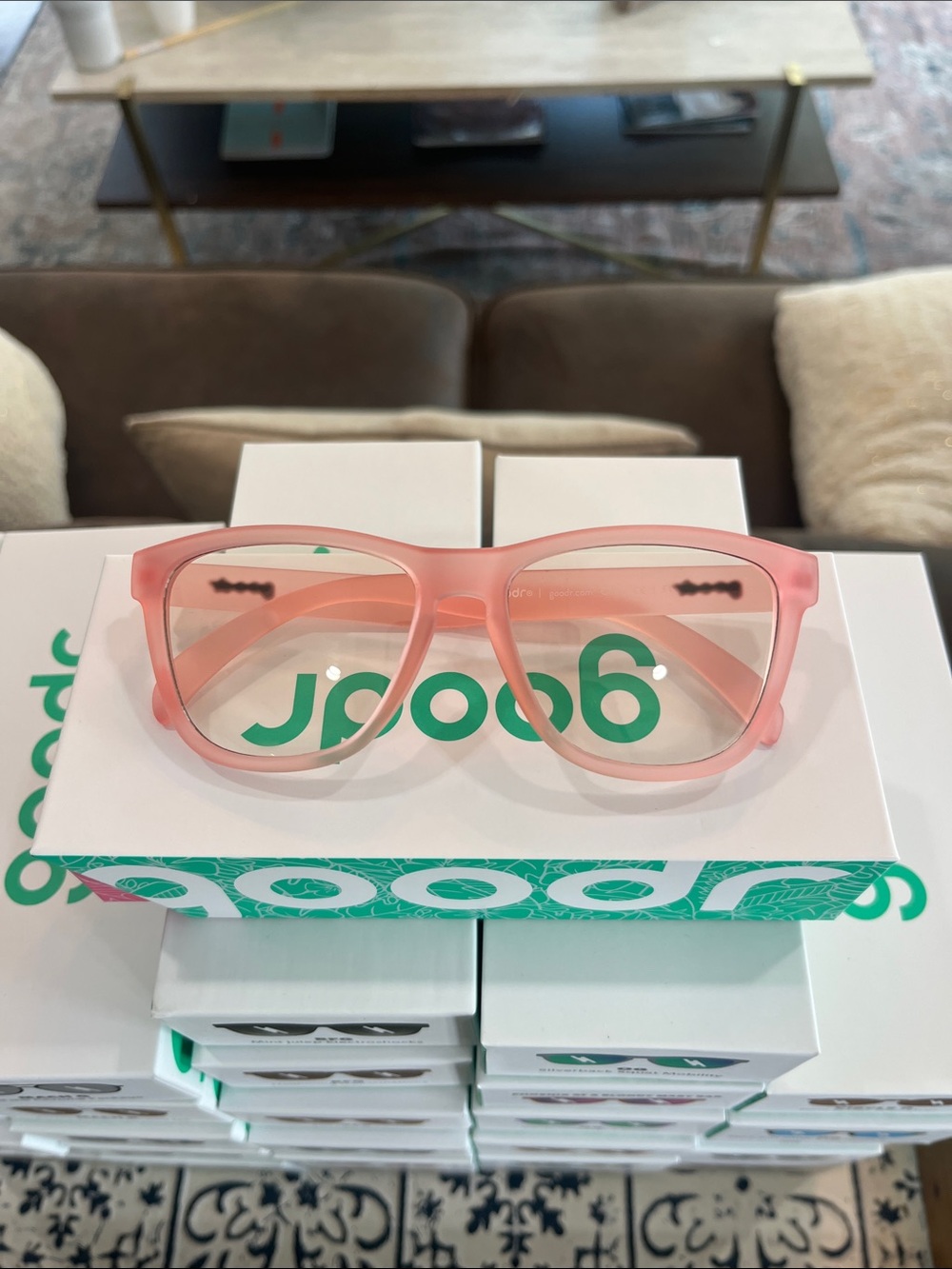 Goodr Don’t Tab Shame Me Pink Blue-Light Blocking Glasses